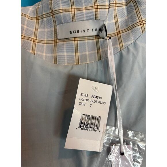 Adelyn Rae Sydney Blue Plaid Button Front Coat Shirt Dress Lined Extra Button S - Picture 12 of 12